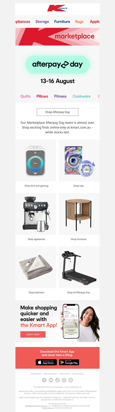 Last chance to shop Marketplace Afterpay Day!