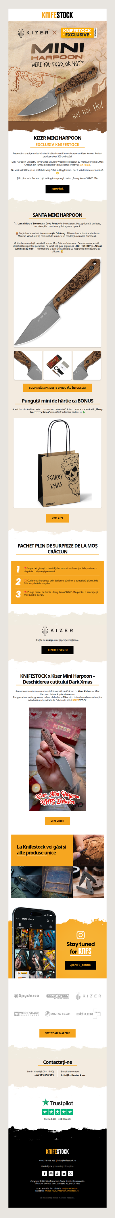 Exclusivul Kizer Mini Harpoon de la Knifestock 🎅⚔️