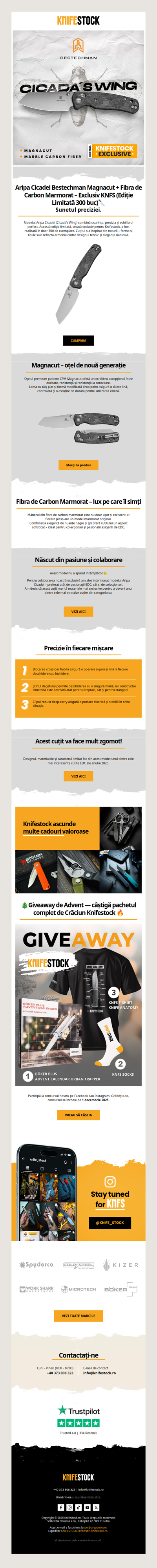 Bestechman Cicada’s Wing Magnacut + Marble Carbon Fiber