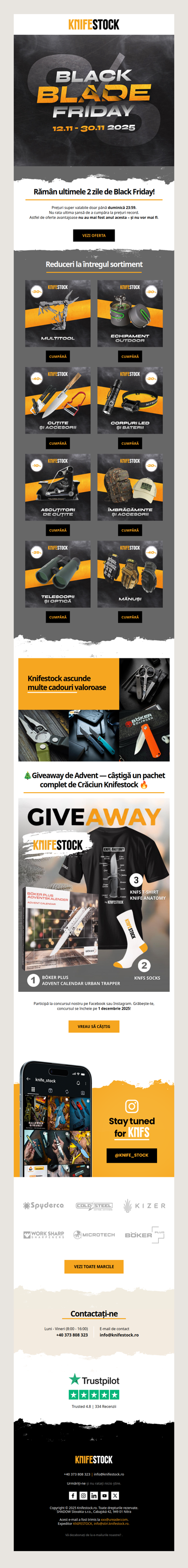 BLACK FRIDAY SE ÎNCHEIE DUMINICĂ LA MIEZUL NOPȚII!