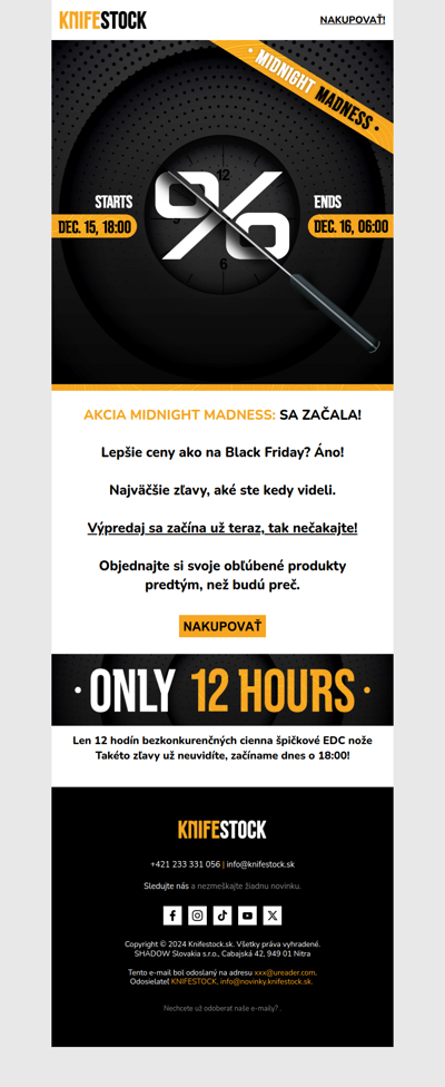 AKCIA MIDNIGHT MADNESS - Sa začala!