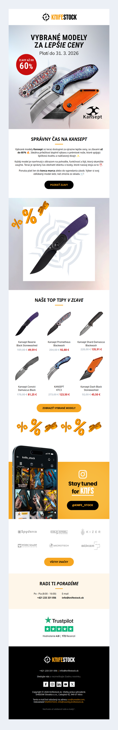 Vybrané modely Kansept: Zľavy až do 60% 🔥