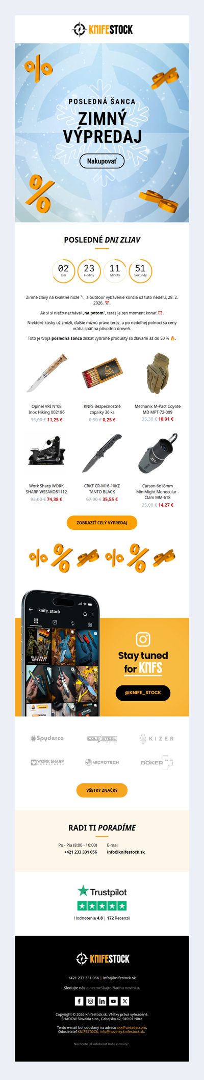 Zimný výpredaj sa končí - zľavy do 50 % už len do nedele! ⏳