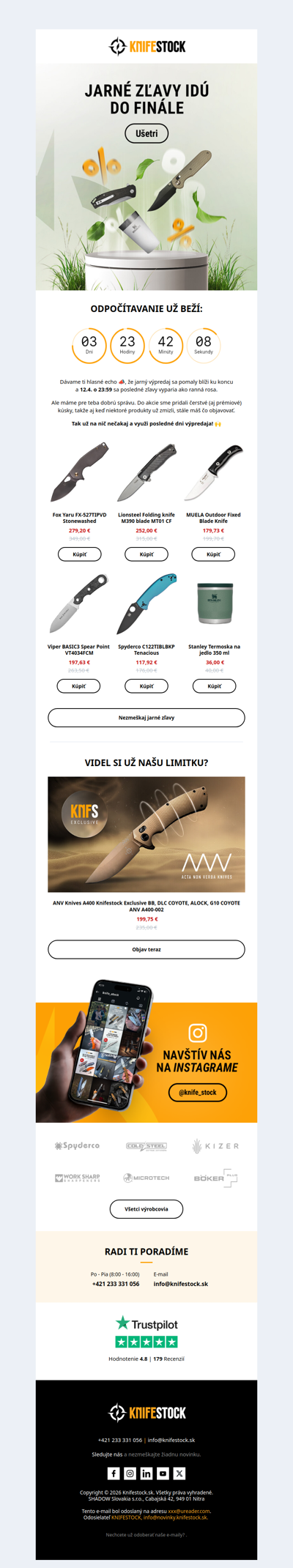 FINÁLE JARNÝCH ZLIAV: výpredaj končí v nedeľu 12. 4. ⏳