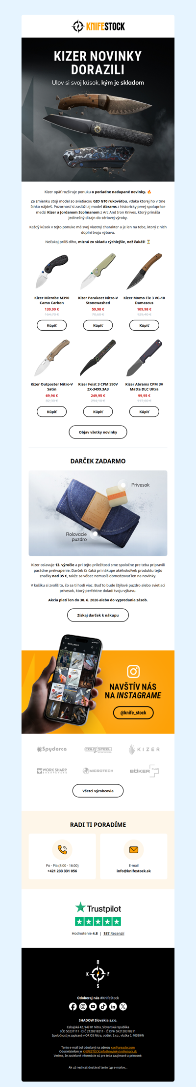 Jún v znamení Kizer noviniek a darčeku k nákupu nad 35 € 🔥