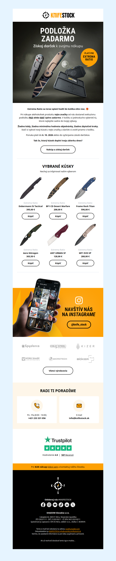 Nakúp Extrema Ratio a získaj DARČEK 🎁