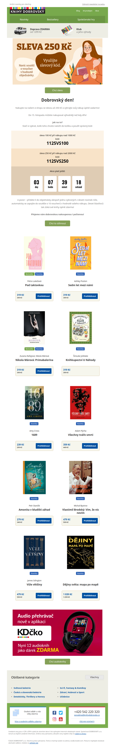 Sleva až 250 Kč a soutěž o nákup zadarmo? 👀