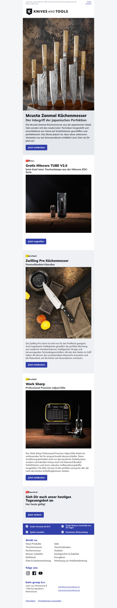 Exklusive Mcusta Zanmai Knivesandtools Küchenmesser