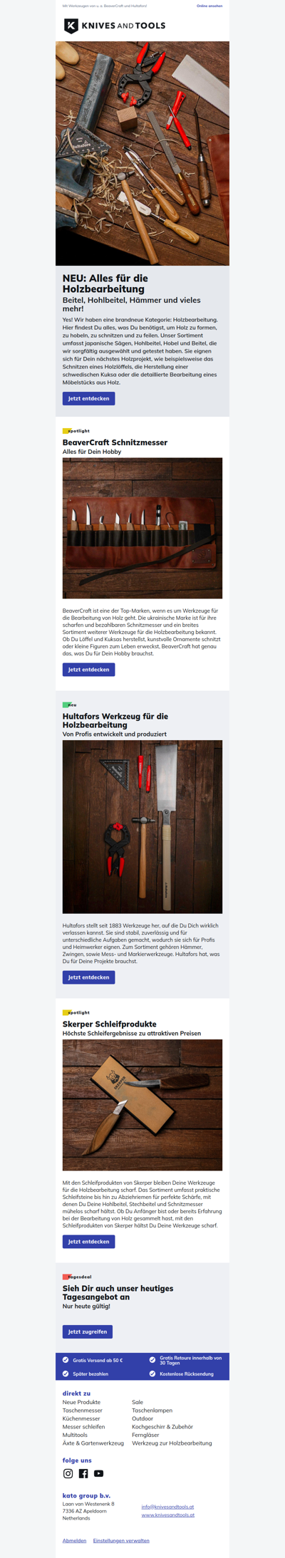 NEU: Werkzeug zur Holzbearbeitung bei Knivesandtools