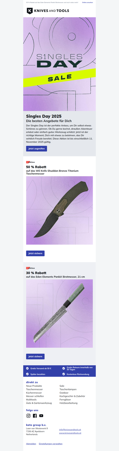 Singles Day: 50 % auf das WE Knife Shuddan Gray Titanium Taschenmesser