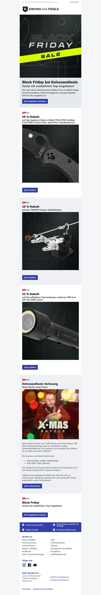 Black Friday: 35 % Rabatt auf das Spyderco Delica 4 Sprint Run