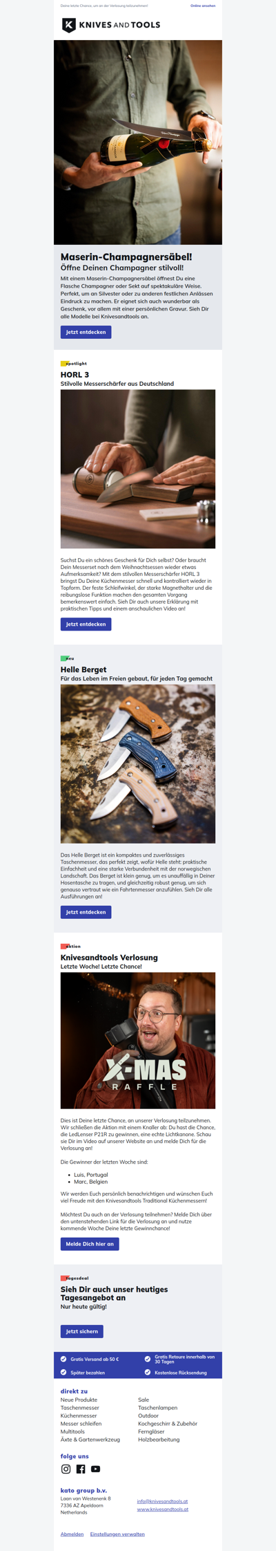 Wie öffnest Du eine Flasche Champagner? Mit einem Maserin-Champagnersäbel!