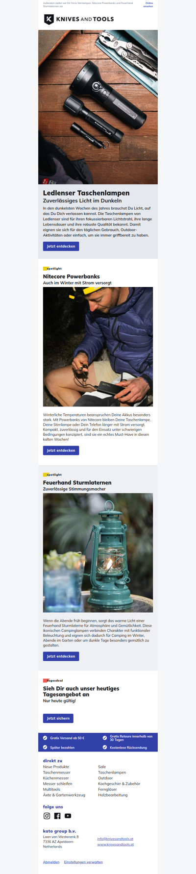 Für die dunkelsten Tage gibt es Ledlenser Taschenlampen!