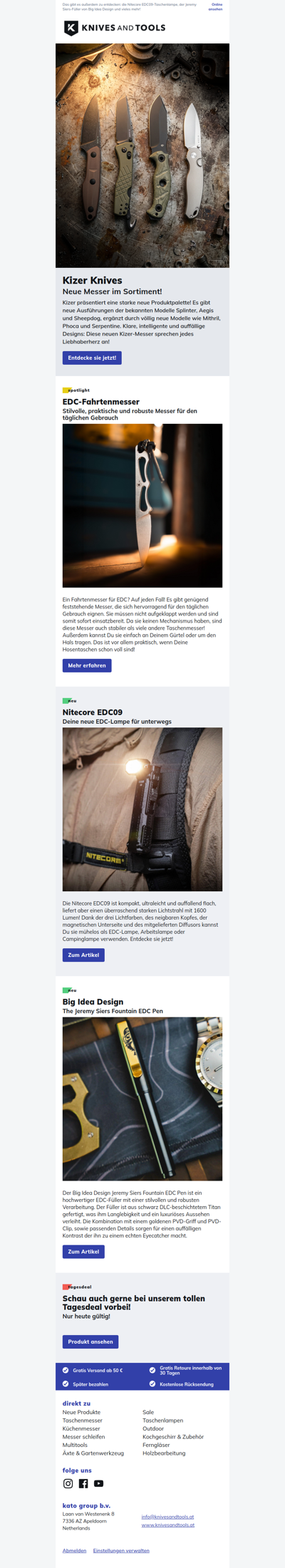 Neue Messer von der Marke Kizer!