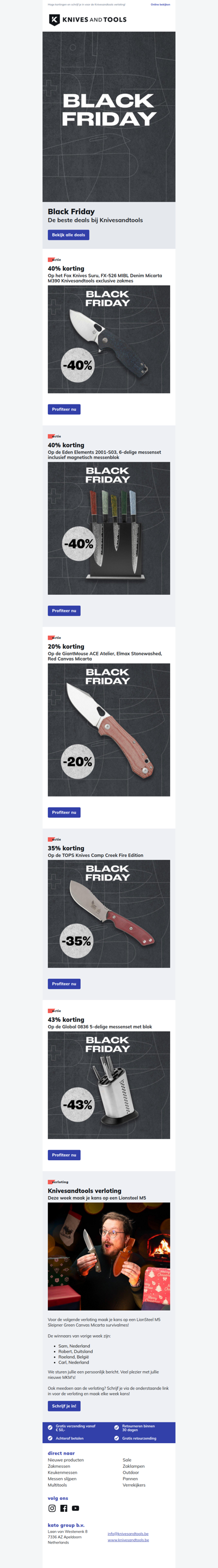 De beste Black Friday deals bij Knivesandtools!