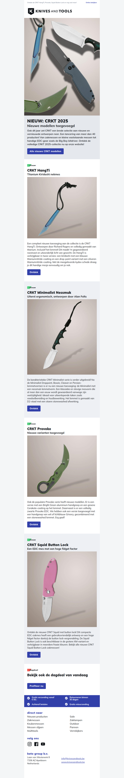 CRKT 2025: nieuwe modellen toegevoegd