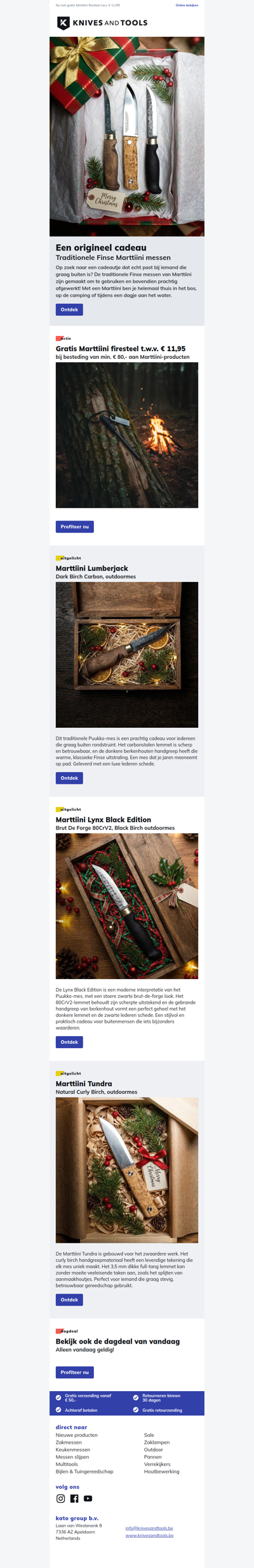 Op zoek naar een origineel cadeau? Traditionele Finse Marttiini messen!