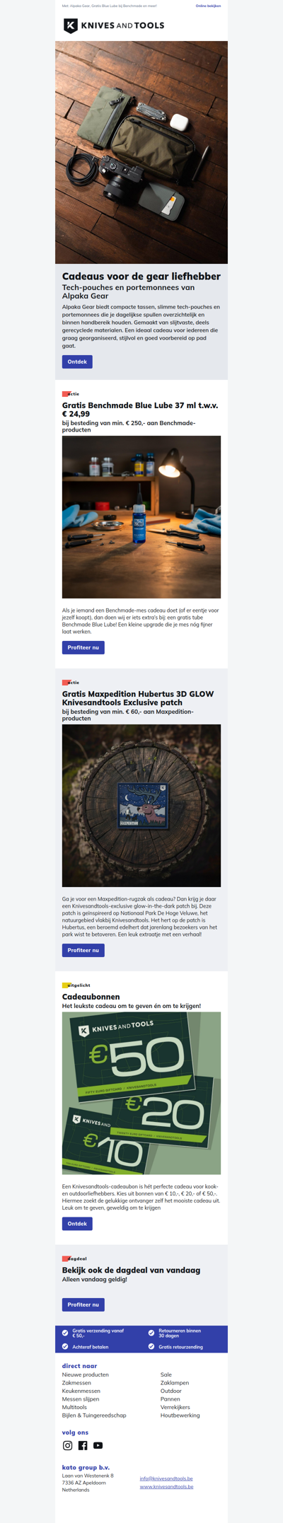 Lastminute-cadeaus nodig? Je vindt ze bij Knivesandtools!