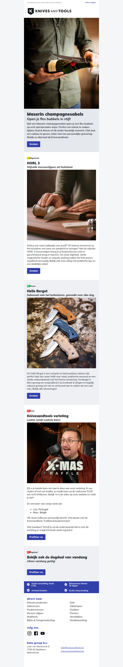 Hoe open jij je fles champage? Met een Maserin champagnesabel!