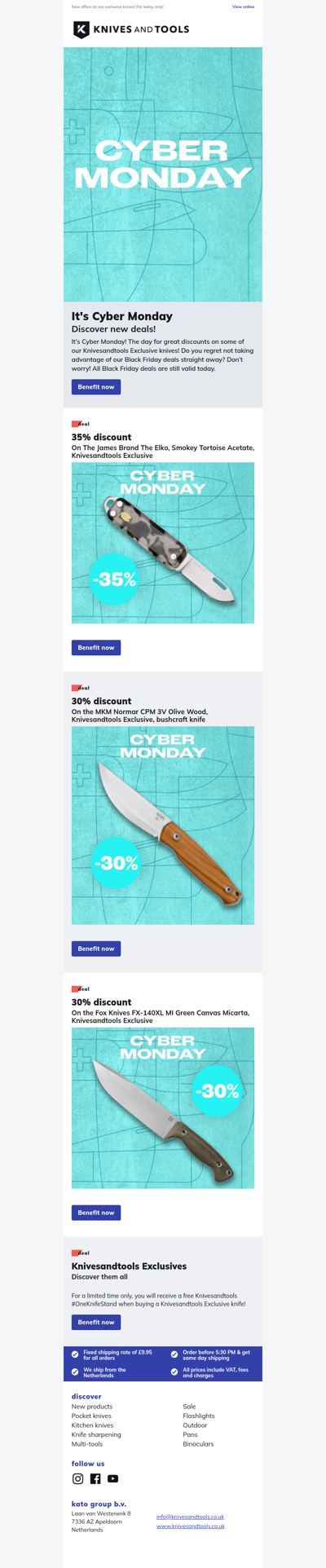 Cyber Monday at Knivesandtools!