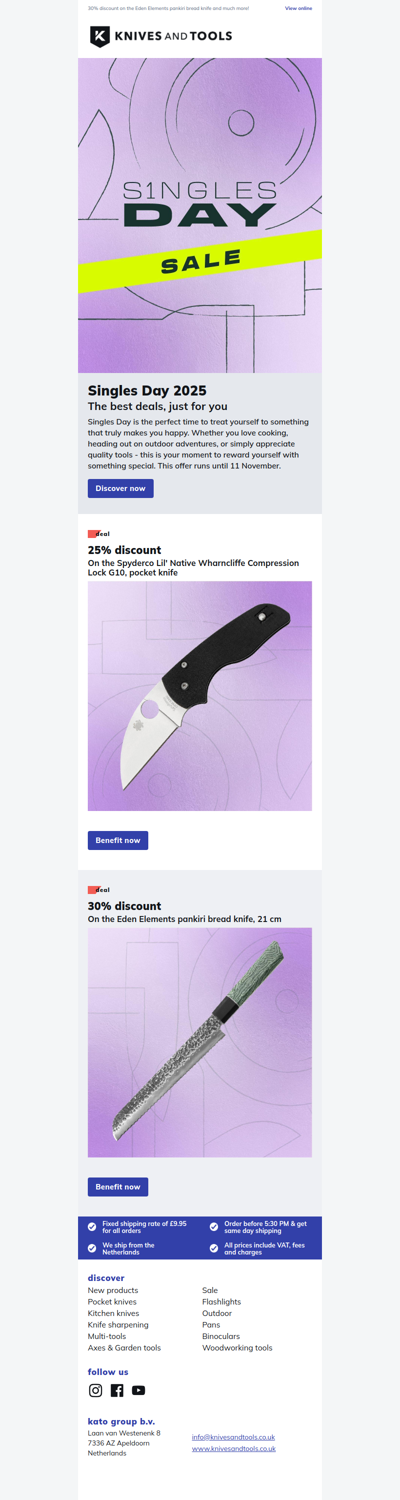 Singles Day: 25% discount on the Spyderco Lil' Native