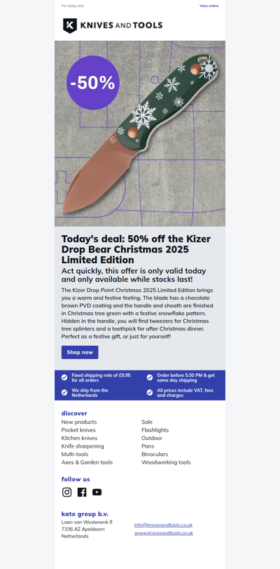 DEAL OF THE DAY: 50% off the Kizer Drop Bear Christmas 2025 Limited Edition