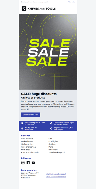 SALE! Discounts on a wide range of products