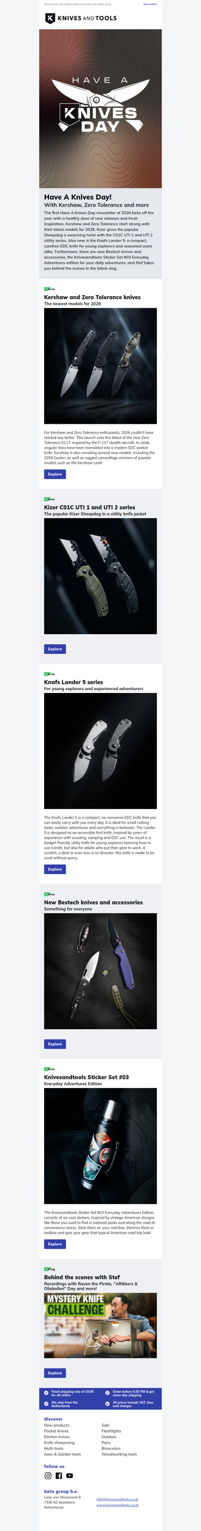 Have A Knives Day! With the new Kershaw and Zero Tolerance for 2026