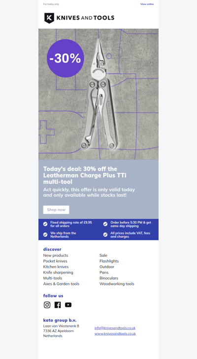 DEAL OF THE DAY: 30% off the Leatherman Charge Plus TTi multi-tool