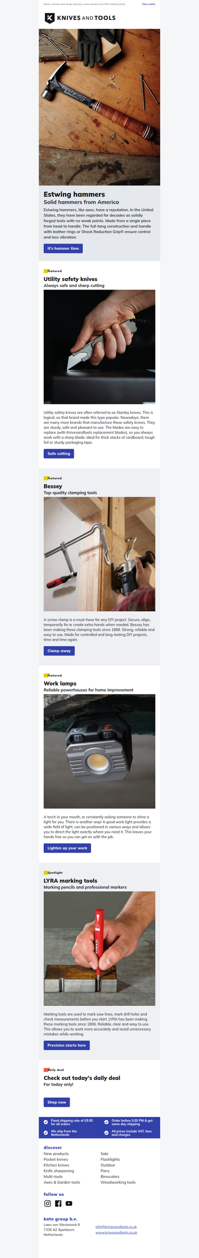 Ready to get to work? Discover Estwing hammers, utility safety knives and more!