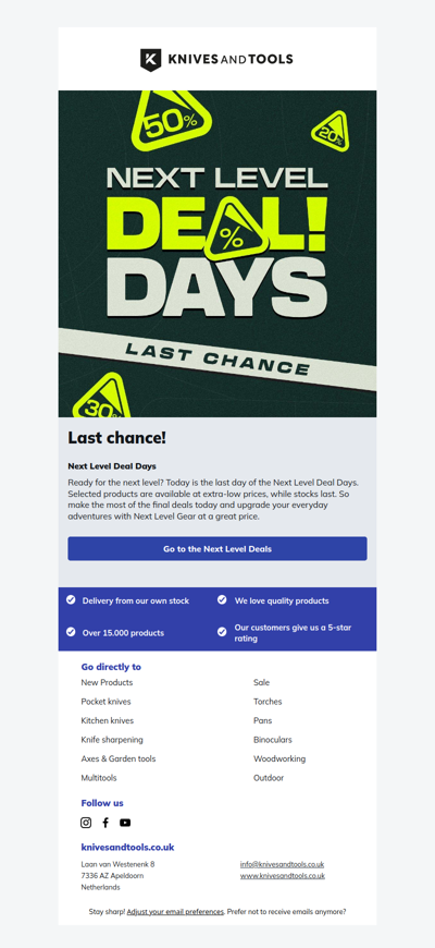 Last chance to shop the Next Level Deal Days!