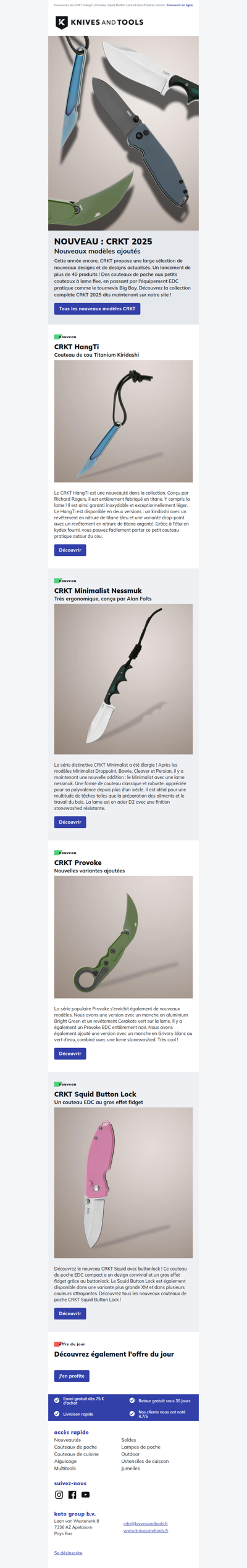 CRKT 2025 : nouveaux modèles ajoutés