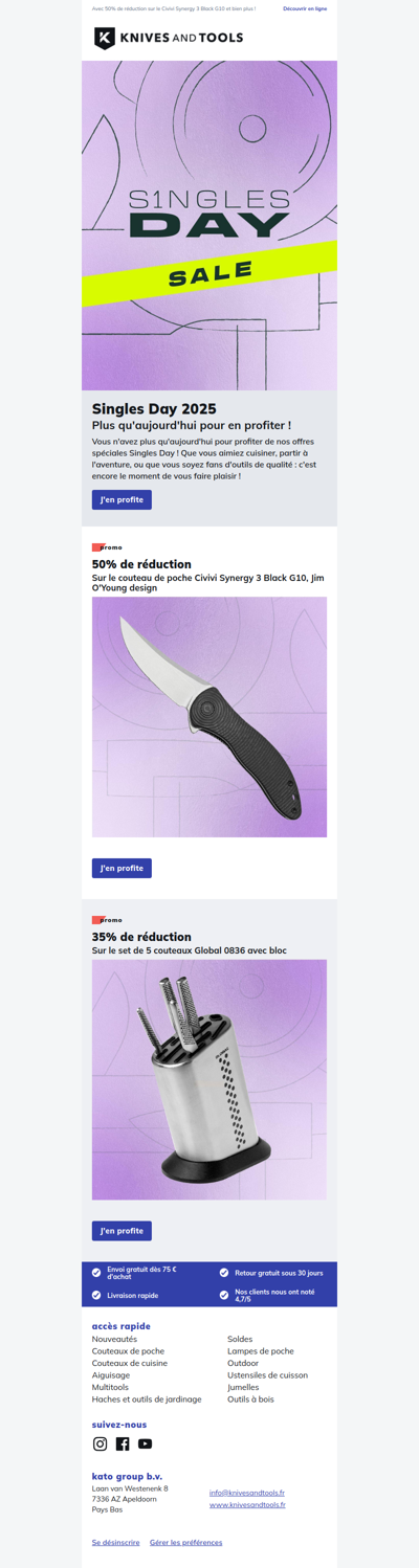 Plus qu'aujourd'hui pour profiter de ces offres Singles Day !