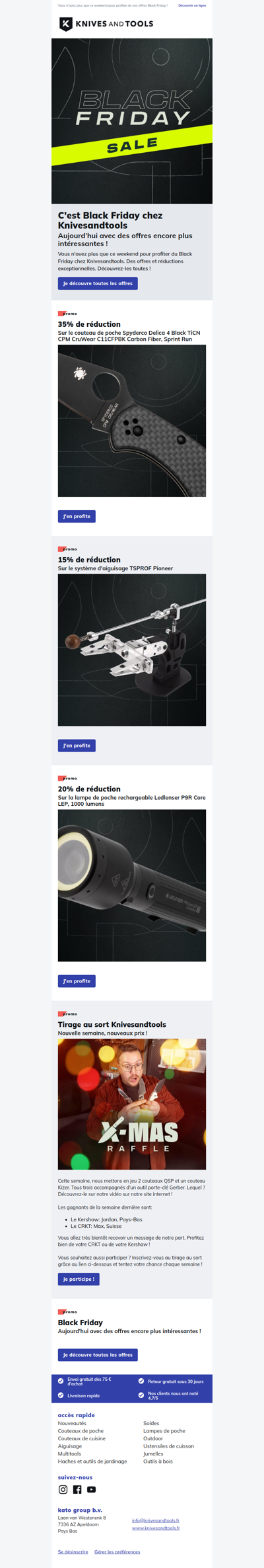 Black Friday : 35% de réduction sur le Spyderco Delica 4 Sprint Run