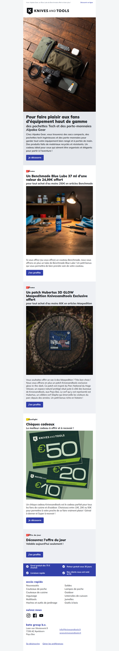 Besoin d'un cadeau de dernière minute ? Knivesandtools a ce qu'il vous faut !