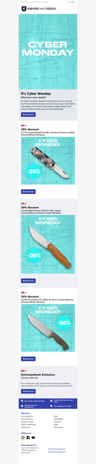 Cyber Monday at Knivesandtools!