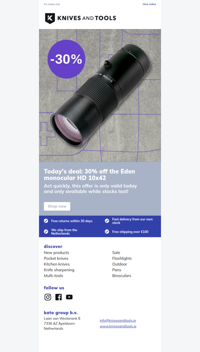 DEAL OF THE DAY: 30% off the Eden monocular HD 10x42