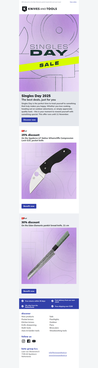 Singles Day: 25% discount on the Spyderco Lil' Native