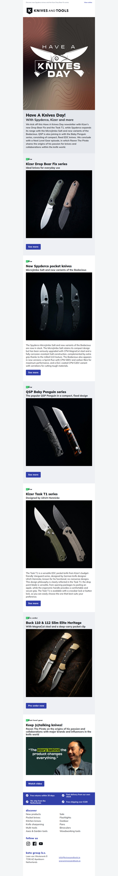 Have A Knives Day! With the latest Spyderco, Kizer and more