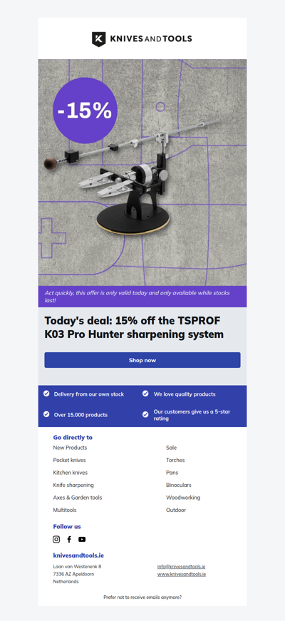 DEAL OF THE DAY: 15% off the TSPROF K03 Pro Hunter sharpening system