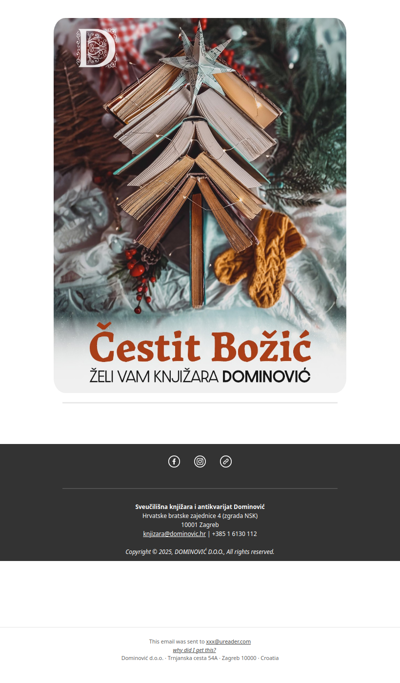 🎄 Čestit Božić želi vam Knjižara Dominović