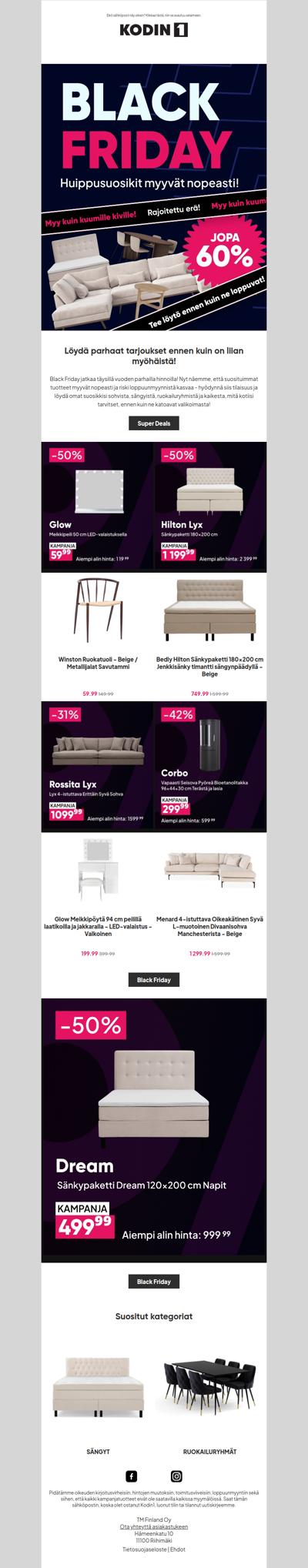 Vuoden PARHAAT huonekalutarjoukset – riski loppuunmyynnistä! 😱