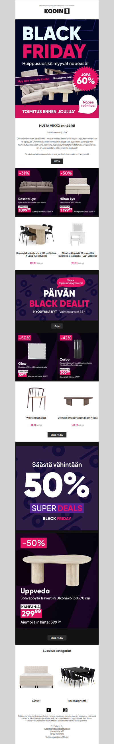 Viime viikko – BLACK FRIDAY parhaimmillaan! 💥