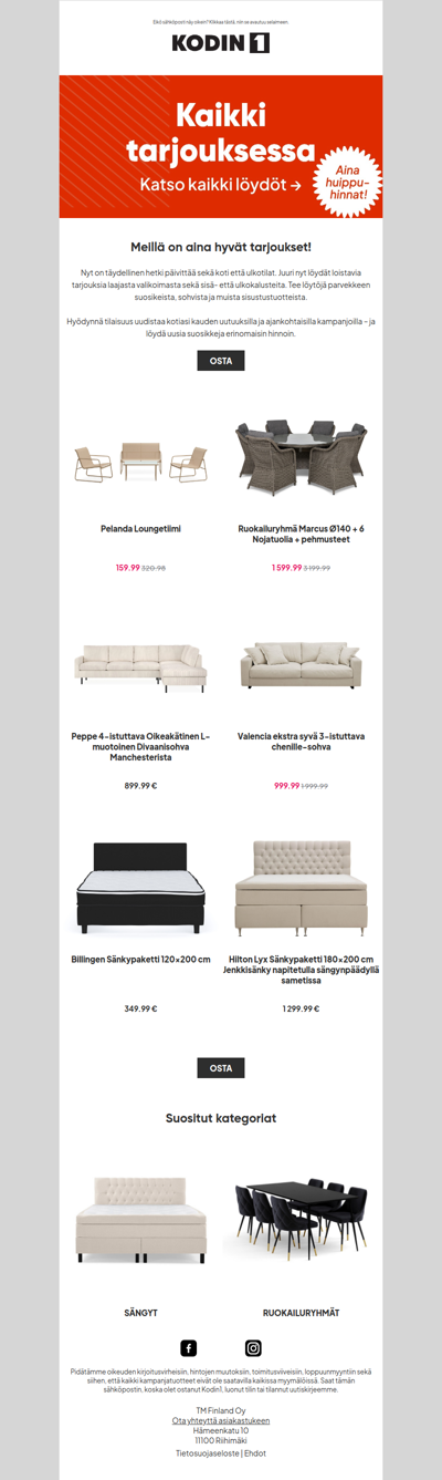 Mahdollisuus säästää paljon ulkokalusteista! 🤑