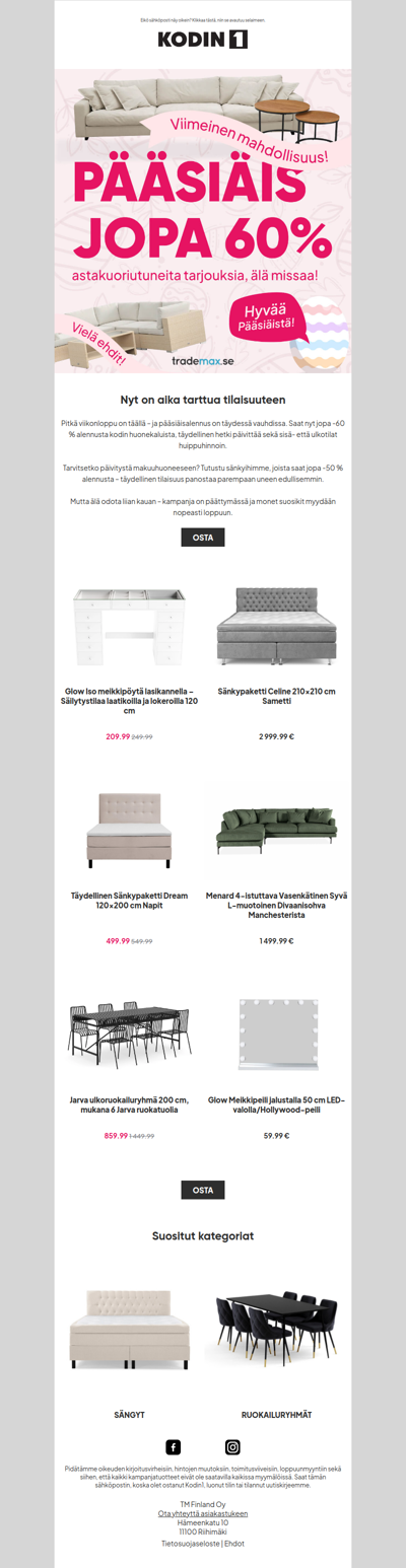 Viimeinen tilaisuutesi alkaa nyt – pääsiäisalennus on käynnissä 🔥