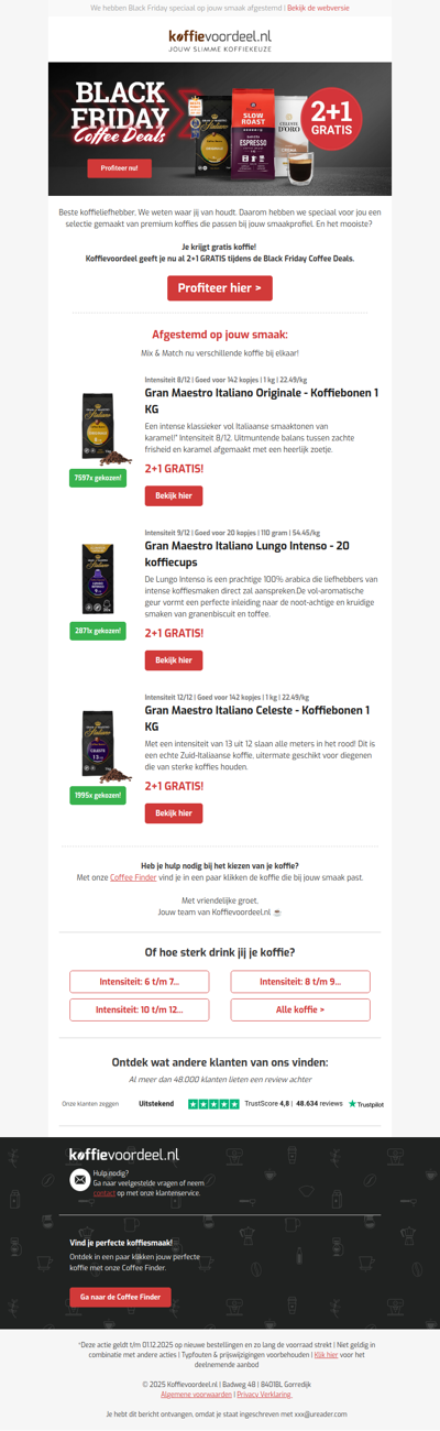 Grijp je gratis koffie – Black Friday actie