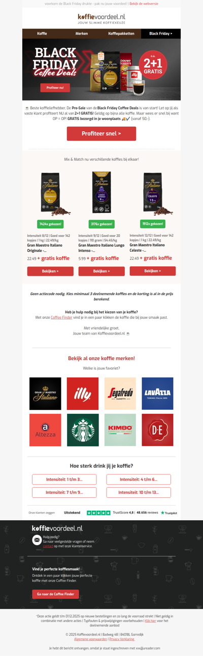 2+1 GRATIS! Black Friday Coffee Deals ☕