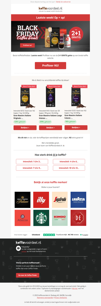 Black Friday! 2+1 GRATIS 🖤☕