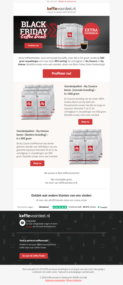 illy Black Friday: Mega korting op jouw bonen! 🖤☕