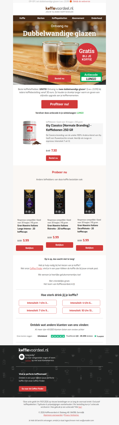 Terug van weggeweest GRATIS glazen